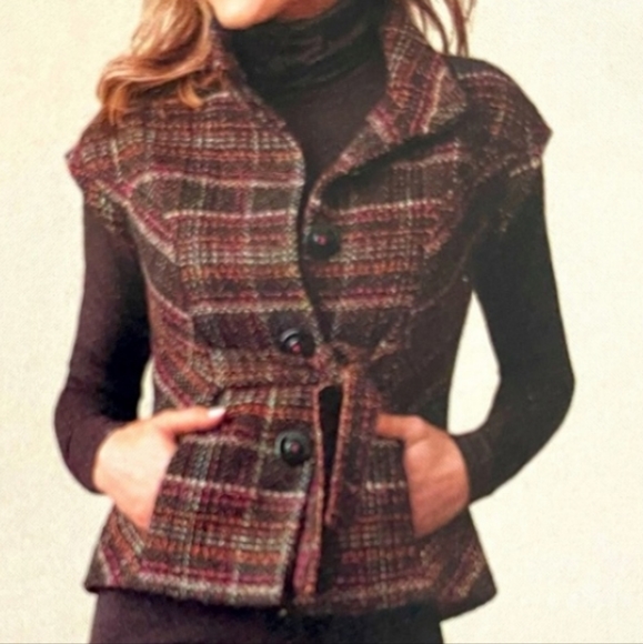 CAbi Jackets & Blazers - CAbi Wool Blend Plaid Vest Size Medium